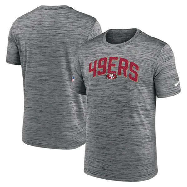 Men's San Francisco 49ers Gray Sideline Velocity Stack Performance T-Shirt
